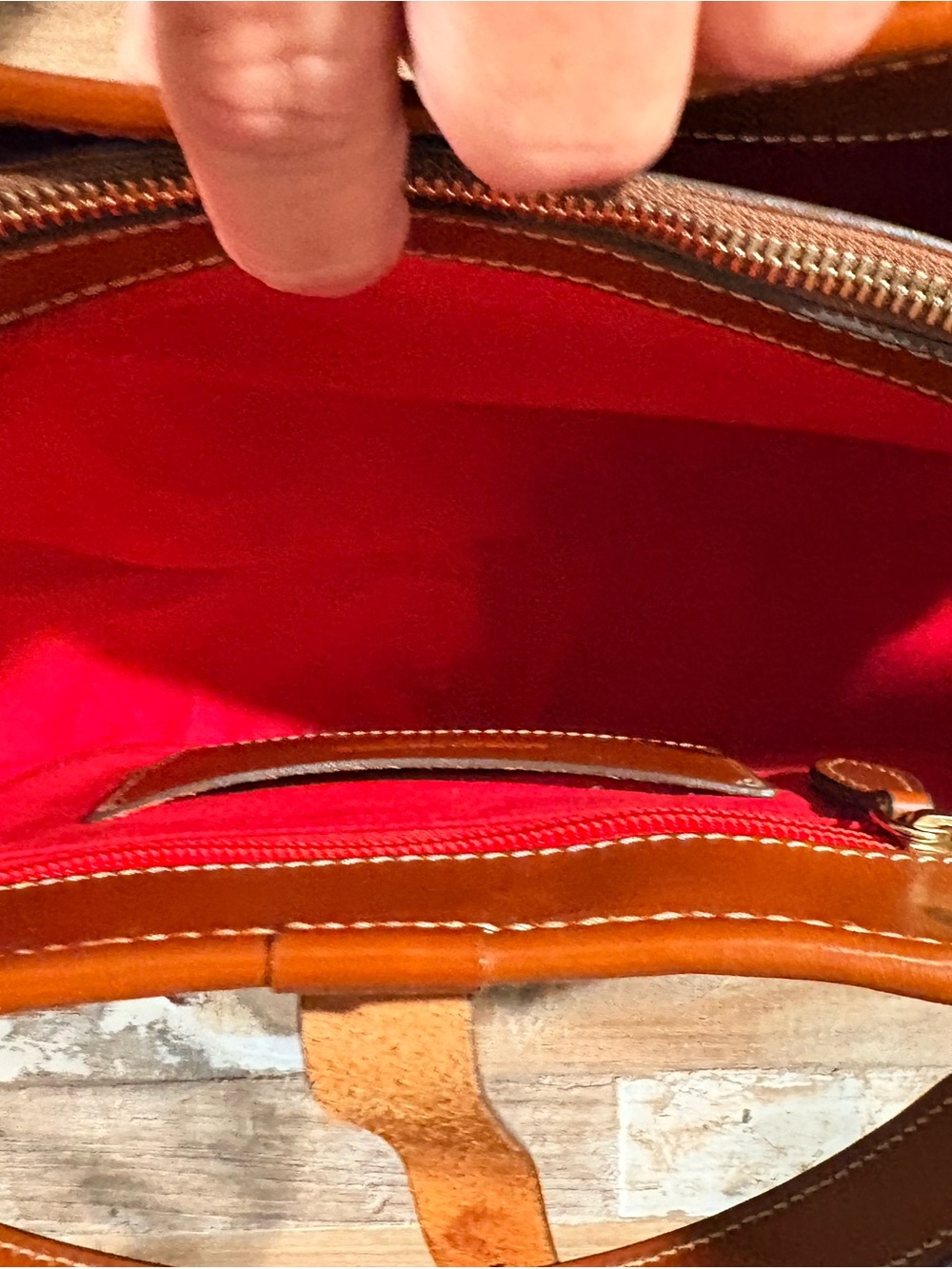 Dooney Bourke RARE! woven Straw and color Saddle Leather small Alto Camilla - Picture 11 of 13